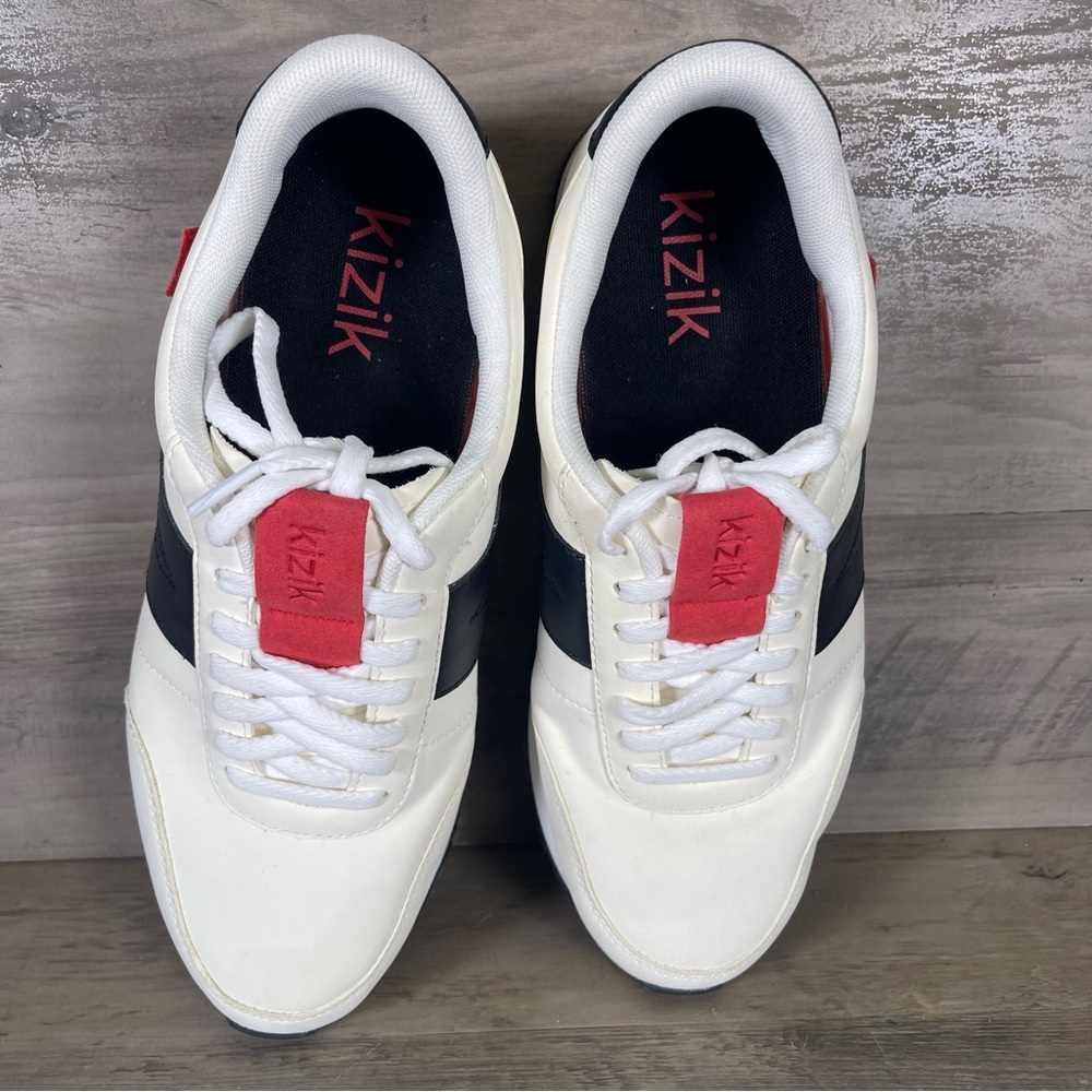 Kizik‎ Milan Hands Free Unisex M9/W10.5 Optic White Leather Athletic Shoes - Picture 7 of 10